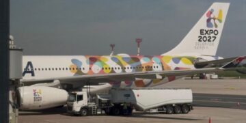 EKSPO 2027: Specijalno brendirani avion Er Srbije poleteo sa beogradskog aerodroma „Nikola Tesla“ prema Torontu