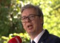 Predsednik Vučić prisustvuje spajanju glavne konstrukcije mosta u okviru Fruškogorskog koridora