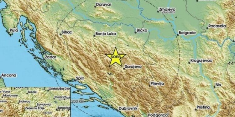 Zemljotres pogodio Bosnu i Hercegovinu