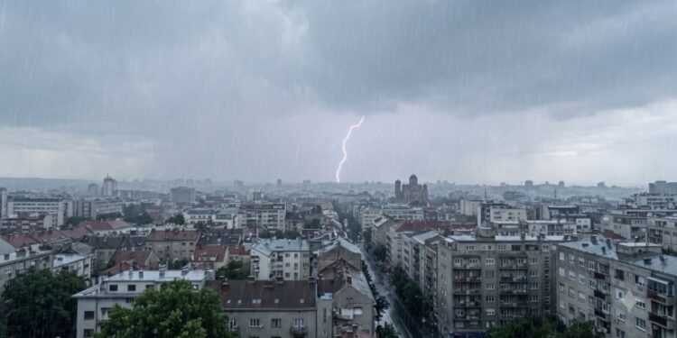Temperatura u Beogradu naglo pala, nevreme izazvalo haos u saobraćaju