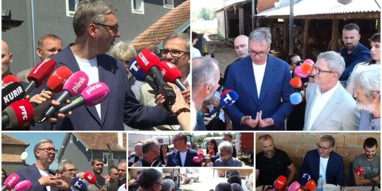 Predsednik posetio porodicu Jovanović sa desetoro dece