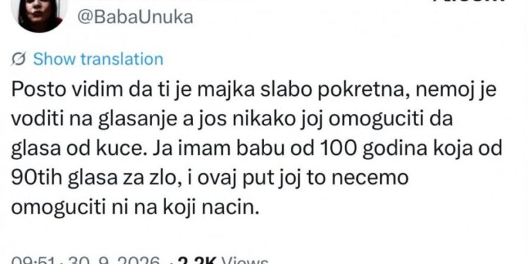 Blokaderi žele da onemoguće starije sugrađane da glasaju